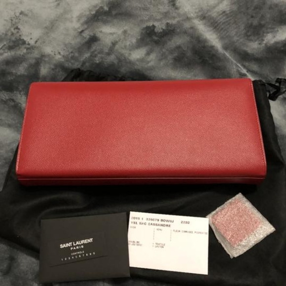YSL Cassandre Lipstick Red Clutch - Picture 4 of 8
